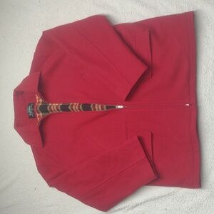 Lauren Ralph Lauren red Wool Coat plaid interior